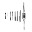 8pcs Metal Screw Taps Thread Metric Machine Wrench Holder Hand Hinge Set
