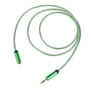 Green 3.5mm Male to Female Stereo Audio Headphone Extention Cable 1M