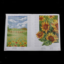 Cross Stitch Stamped Kit Pre-Printed Pattern Sunflower, 11ct Aida Fabric Size 36