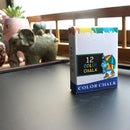 12Pcs/Box  White&Colored Dustless Chalk NON-Toxic Chalkboard Eraser School-Tool