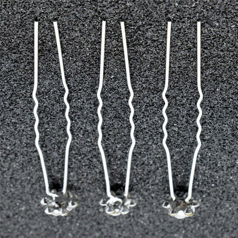 20 Pcs Bridal Wedding Pins Rose Flower Crystal Hairpin Women Jewelry Hair ClipLJ