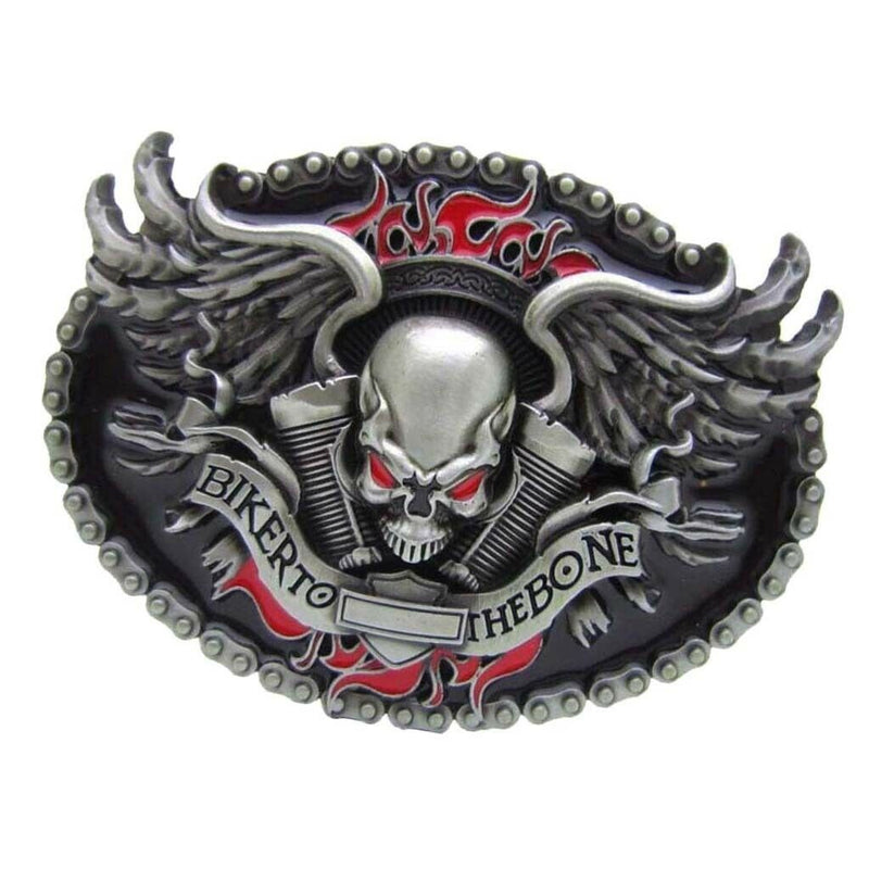 Men Western Cowboy Skeleton Head Belt Buckle Belt Buckle New 3.5 X 2.6in