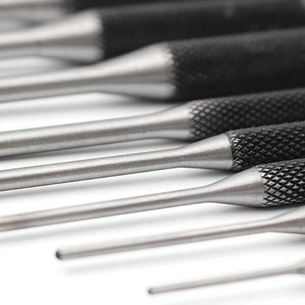 9Pcs Steel Multi Size Round Head Pins Punch Set Grip Roll Pins Punch Tool K U5M8