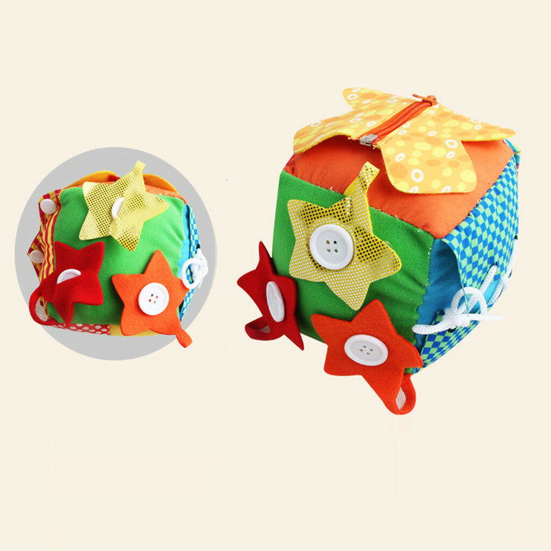 2Pcs Baby Basic Skills Learn To Dress 6 Puzzle Soft Cube Montessori Toys