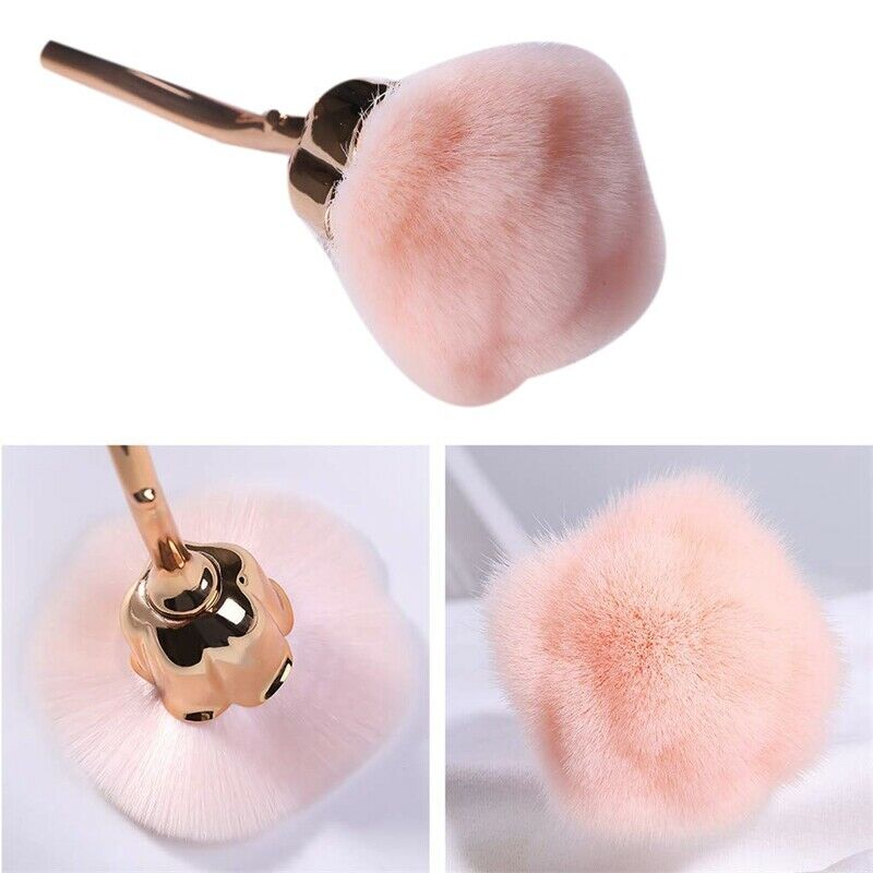 Nail Dust Brush Pink Rose Brush Nail Art Cleaning Brush Blush Powder Brush( M4X2