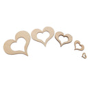 100Pcs Wooden Love Shape Hearts Patches Wooden Heart Embellishments Crafts