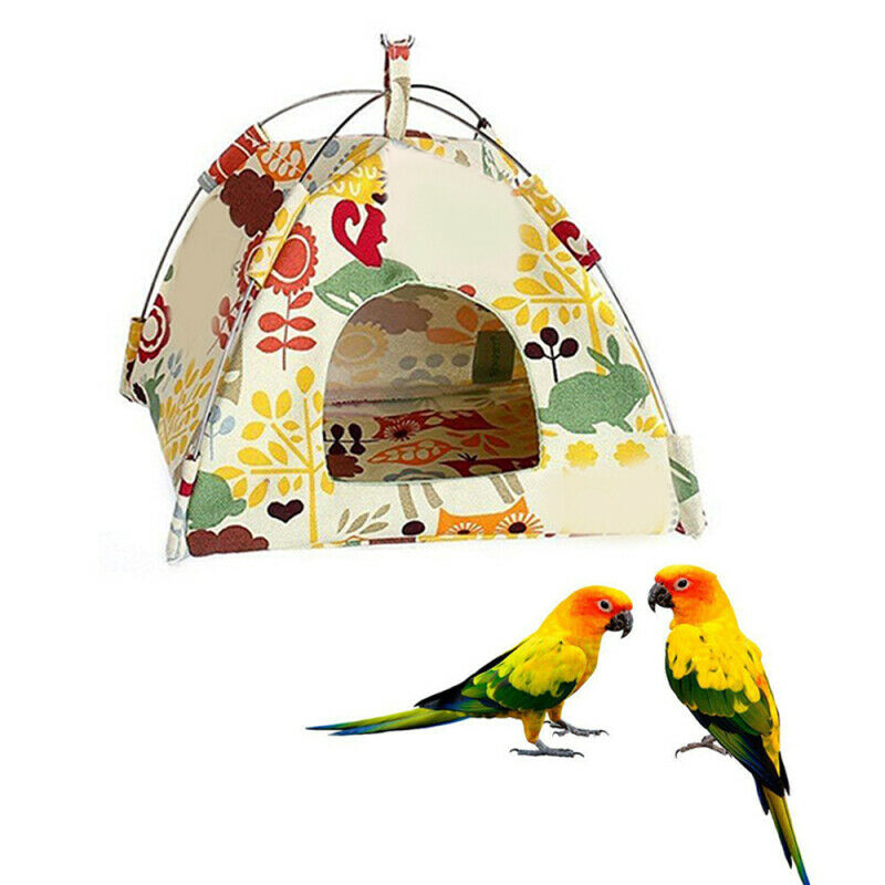 Bird Parrot Canvas Hammock Cage Snuggle Hut Tent Bed Bunk Hang Cave Hou YQF