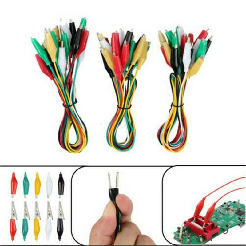 10PCS Alligator Clip Test Leads Set WG-026 Dual Ended Jumper Wire Cable Set HOT