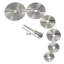7x Cutting Discs Mandrel HSS Rotary Circular Saw Blades Tool Cutoff 22-50mm Set~