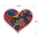 Colorful Flower Heart EmbroideredSewOn Iron On Patch Badge Bag Fabric AppliqueM&