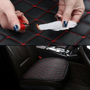 Universal Black PU Leather Red Seam Car Rear Seat Cover Back Cushion Mat Pad