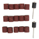100PCS 1/4" 80 Grit Sanding Drum Sleeves Sander with 2 Mandrels for Tool