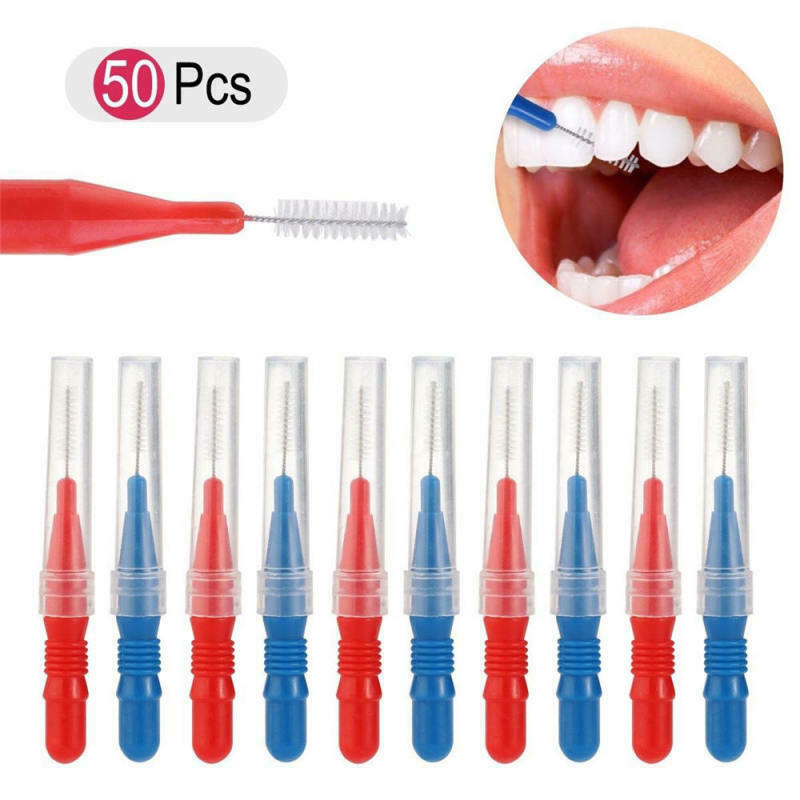 50pcs Dental Orthodontic Oral floss Interdental Brush Toothpick Teeth Cleaning