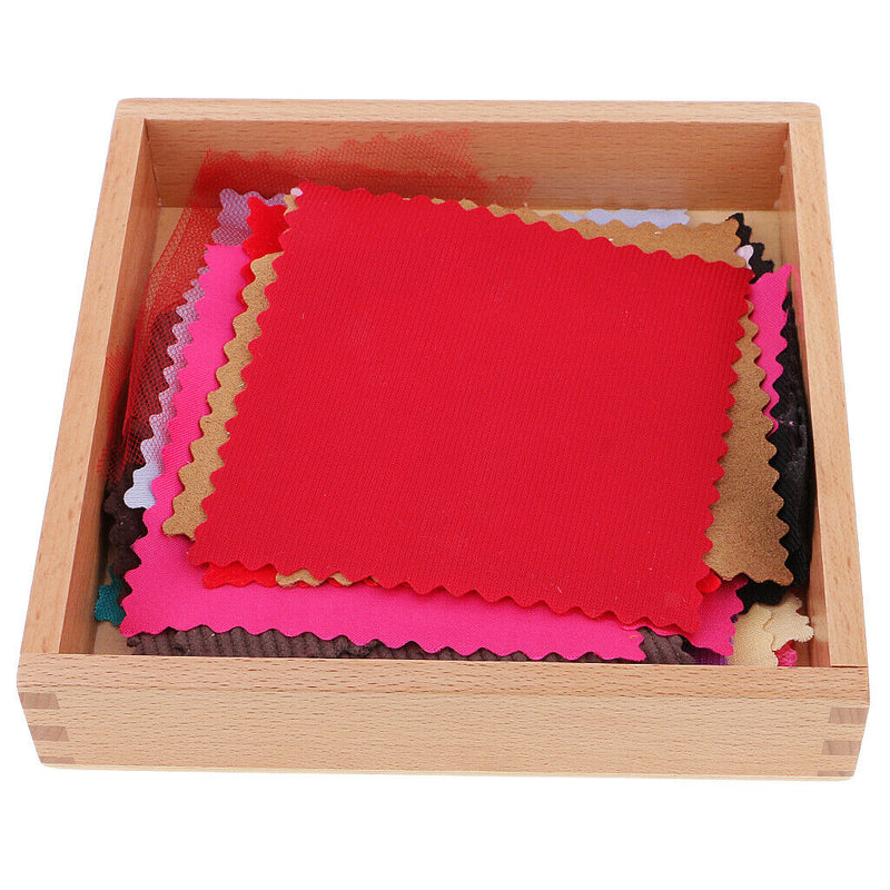 Montessori Fabric Cloth wooden Box Kids Children Touch Toys Early Learning