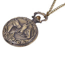 Retro Bronze Three Horses Quartz Pocket Watch for Men I7O2