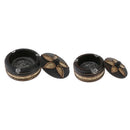 Creative Wooden Ashtray with Lid Thai Style Craft Bussiness Gift Decor Large