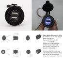 2-Port Dual USB Charger 2-Pin With Wires Universal for Cars Boats Motorhome