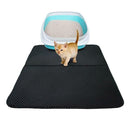 Folding Double Side Waterproof Cat Mat Kitten Litter Pad Trash Bed(Black/S)