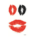 2pcs Sexy lips Tattoo Temporary Body Arm Stickers Black Removable Waterproof JR