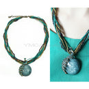 Blue Fashion Jewelry Millet Chain Crystal Lucky Peacock Pendant Necklace Gifts
