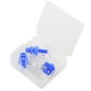 Adults Pairs Blue Swimming Silicone Ear Plugs with Nose Clip G3W2