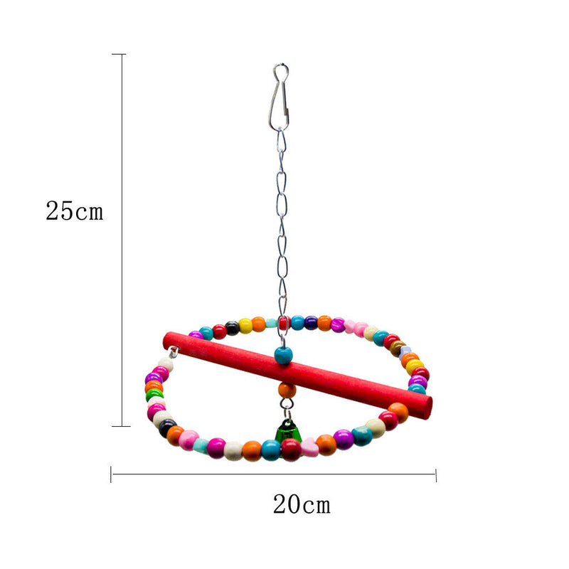 Fun Wooden Swing Bird Stand Parrot Cage Toys for Small to Large Birds Random