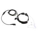 Flexible Throat Microphone Covert Acoustic Tube Earpiece Finger PTT Headset