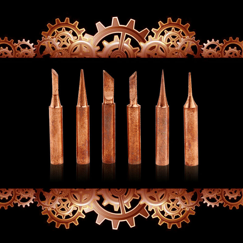 6pcs/lot Red Copper Welding Head Pure Red Copper Solder Tip Tool Kit