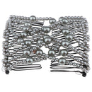 Retro Magic Double Hair Combs Clips Stretchy Pearls Beads for Thick Hair