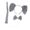 3Pce/set Elephant Animal Zoo Headband Ears Bow Tail Fancy Dress For Kids Gift Gw