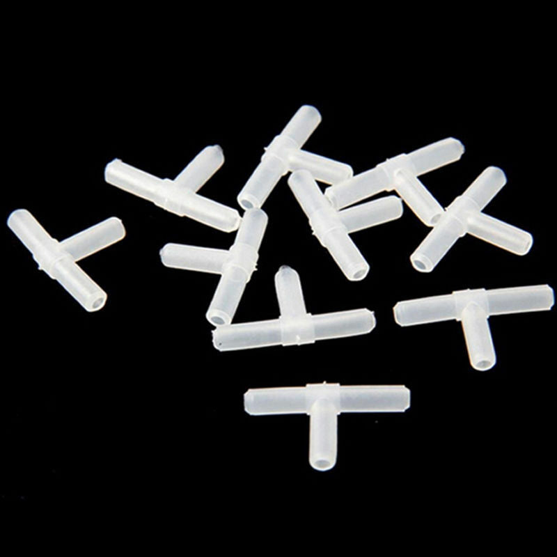 10X Plastic Tee's / "T" 3-Way Aquarium Air Pump Line Tubing Joints Connectors TO
