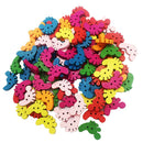 100Pcs Mixed Colors 2 Holes Foot Shaped Sewing Wooden Button Clothing Repair