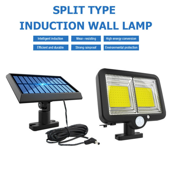 128 LED Solar Wall Light Motion Sensor Waterproof Yard Street Security Lamp