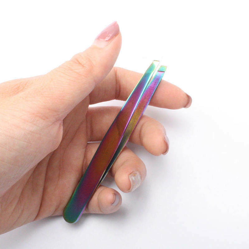 Women's Men's Neutral Makeup Stainless Steel Eyebrow Hair Clips Tweezers R BXW