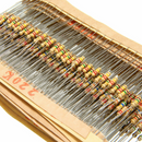 1500PCS 1/4W Carbon Film Resistor Capacitor Assortment Kit 1-10M ohm 75 Values