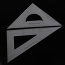 2x Plastic 30/60/45/90 Degree Geometry Triangle Ruler For  Drawing Math