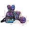 3pcs/set Shining Sequin School Backpack Women Rabbit Ear Purse Bags (Blue)