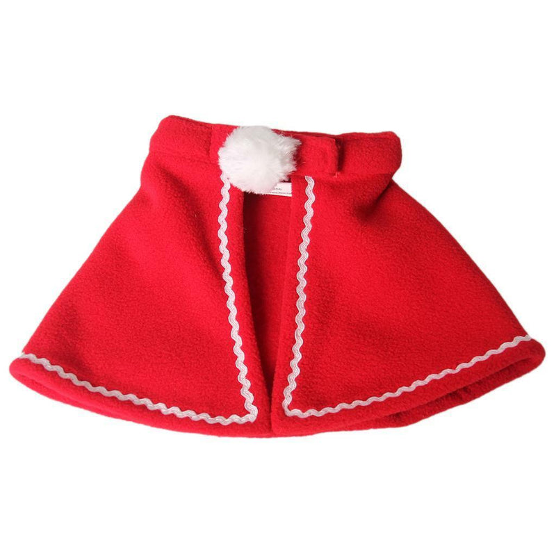 Pet Dog Cat Red Christmas Cloak Cape Xmas Halloween Holiday Costume Dress_S