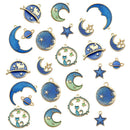 24Pcs/Set Enamel Cat Moon Star Earth Planet Charms Pendant DIY Jewelry Making FT