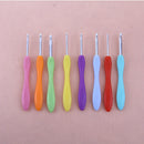 Soft Handle 8pcs Colorful Aluminium Crochet Hooks Knitting Needls Set