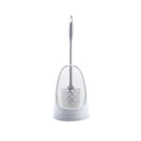 White Plastic Bathroom Toilet Brush And Holder Set Brand New