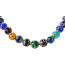 millefiori glass bead necklace chain 10 mm round