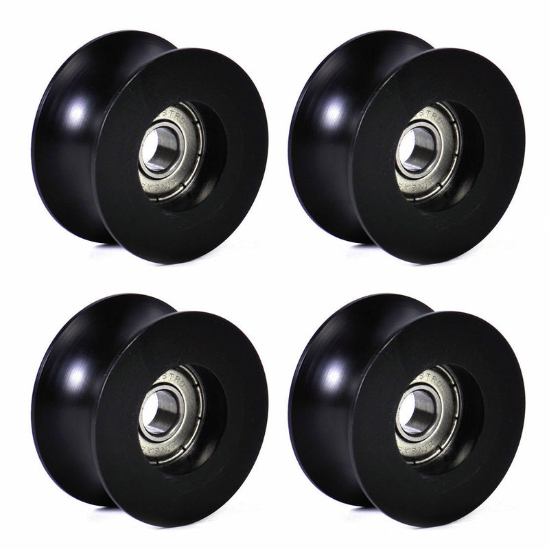 4Pcs 0840UU 8mm Groove Guide Pulley Sealed Rail Ball Bearing 8x40x20.7mm B Ew