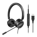 Wired Headset Stereo Headphones with Noise-Cancelling Microphone USB 3.5mm