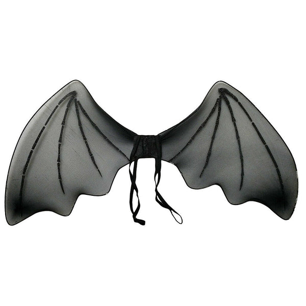 Kid Child Glitter Black Bat   Halloween Angel Fancy Dress Accessory