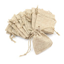 10pcs Small Burlap Jute Sack Linen Pouch Bag Drawstring Wedding Suppli TO