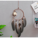 Dream Catcher With Feathers Wooden Owl Wall Hanging Ornament Bedroom Gift Decor