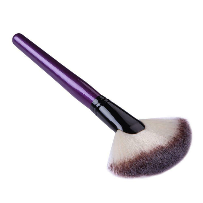 Pro 1pc Makeup Large Fan Brush Powder Blush Beauty Cosmetic(Purple)
