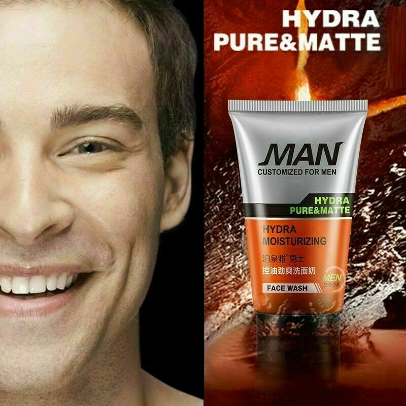 Mens Mud Facial Cleanser Face Wash for Oily Skin Blackhead Remover Foaming P4M9