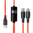 USB IN-OUT MIDI Cable Converter PC to Music Keyboard Adapter Cord M&E